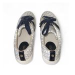 Michael Kors  Women's MK Signature Logo Low Top Sneakers White Navy Size 9.5 Photo 3