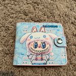 Labubu Bunny Character Snap Wallet – Kawaii Cartoon Bifold Wallet – Blue Photo 2