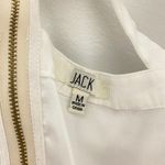 JACK White Sleeveless Tank Top Women Medium Embellished V Neck Zipper Back Photo 2