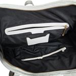 Tahari White Leather Ruffle Accent Tote Bag Shoulder Bag Gold Hardware Dome Photo 10