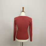 Madewell  Sweater Cardigan Top Scoopneck Cropped Buttons Front Textured Rust Pink Photo 6