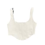 Princess Polly  Ribbed Corset White Cropped Bustier Top Women’s Size 6 A1 Photo 3