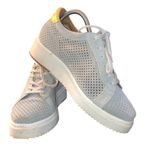 Homers Artisan ISTA Perforated Soft Gray Blue Sneaker Gold Accents Photo 0