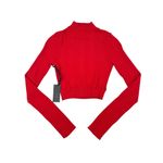 H:ours  - Long Sleeve High Neck Cut out Top in Red Photo 1