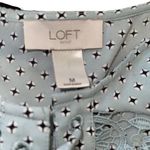 Loft  3/4 Sleeve Blouse Crochet Detail Criss Cross Laced Neck Tassels Size Med Photo 4