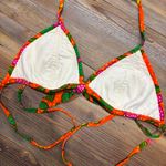 Vintage 60s Groovy Flower Power Barkcloth Bikini Swim Top Multiple Size M Photo 4