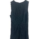 Theory  Miriam Deep V-Neck Black Sleeveless Dress 2 LBD Textured Floral Shift Photo 5