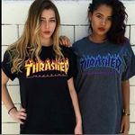 Thrasher  Magazine Black Large Orange Lettering Women’s Size L / Men’s Size M Photo 0