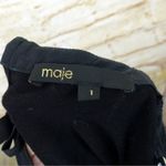 Maje  Top Womens 1 US S Black Silk Draped Faux Wrap Sleeveless Embellished Neck Photo 3