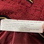 Mango  Red & Black Tweed Blazer Jacket with gold chain trimming C14 Photo 11