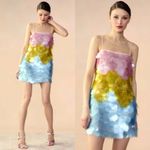 Cynthia Rowley  Daylight Disco Sequin Mini Dress Pink Yellow Blue Size 8 Photo 4
