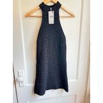 Mango Black Metallic Knit Halter Dress Mini XS Photo 1