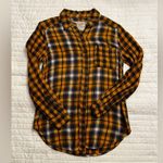 Abercrombie & Fitch yellow plaid button front shirt Photo 1