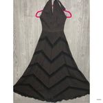 Vintage Lillie Rubin black lace sheer panel cotton halter top dress size 6 full Photo 7