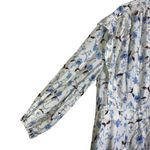 Free People Floral Print Smocked Shirtdress Tunic Top Ivory Blue XS Photo 2