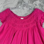 Free People Free‎ People Shirt Womens Small Pink Coconut Gathered Top Ruffle Boho Feminine Photo 3