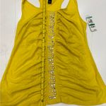 INC  International Concepts Sleeveless Yellow Embellished Top size Large Photo 1