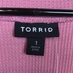 Torrid NWT  Women’s Knit V-Neck Floral Lace Inset Pink Long Sleeve Peplum Blouse Photo 8