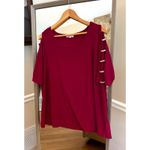 Women’s 89th & Madison GROMMET SLEEVE PULLOVER Red 1x Size XL Photo 1