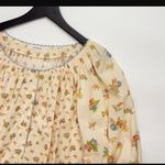 DOEN Cream Floral Blouse M Size M Photo 3