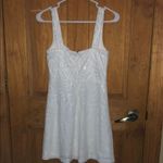 Lulus 154. Know your worth white sequin square neck mini dress size small Photo 6