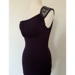 Body Central NWT Y2K Purple Beaded One Shoulder Lightweight Luxe Mini Dress Sz M Photo 3