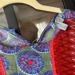 Anthropologie Bl-nk London Miranda Peasant blouse embroidered patchwork print colorful balloon Photo 4