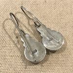 Sterling Silver Vintage Green Agate Blue Lapis Lazuli Drop Dangle Earrings Photo 3