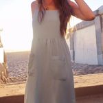 Urban Outfitters  Melanie Linen Babydoll Midi Dress size M Photo 0