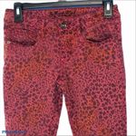 Bullhead Black Leopard Print Skinny Jeans Red Pink Orange Size 5 EUC Photo 2