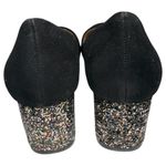 J.Crew  Women’s Size 7.5 Black Suede Bryn Glitter Block Slip On Round Toe Heels Photo 5