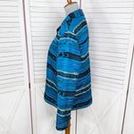 Chico's Silk Western Native Print Shirt Jacket Shacket Turquoise Blue Medium 1 Photo 1