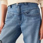 Ba&sh  Sophia High Rise Mom Relaxed V-Shaped Yoke Straight Leg Jeans Light Wash Photo 7