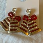 Gap : Gold Tone/Red Holiday Bell Earrings- Christmas Photo 7