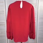 Grace Karin  Crochet Trim Blouse Red-Large Photo 1