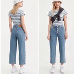 Levi's Mile High Cropped Wide Leg Blue Button Fly Jeans Size 28 Photo 11