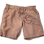 Level 99 100% Linen Utility Shorts Drawstring Pockets Breathable Pink size 27 Photo 0