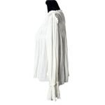 Free People Kelsey Crinkle Top Size S White Flare Sleeve Feminine Cottage BOHO Photo 4