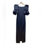 Badgley Mischka Origami Sleeve Maxi dress. Size 4. Navy Photo 3