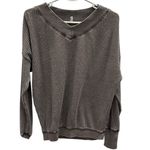 Z Supply  Emilia V Neck Brown Lightweight Waffle Knit Long Sleeve Top Womens S Photo 6