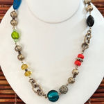 CAbi Colorful Beaded Necklace with Gold Accents 18” Photo 0