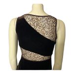 Roberta velvet and sheer cutout fitted maxi dress with side slit size medium Brown Photo 9