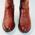 Tony Lama Vintage  Embroidered Leather Cowboy Boots Reddish-Brown size 6.5 Photo 3