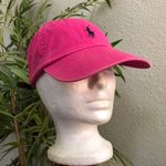 POLO RALPH LAUREN Baseball Pink Cap Hat Adjustable Leather Buckle Strap Blue Pony Logo Photo 1