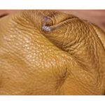 Valentina Leather Crossbody Bag Italian Designer Mustard Yellow Purse Photo 8