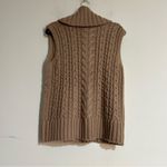 525 America  Cable Knit Turtleneck Sleeveless Sweater Vest Brown Size Medium Photo 4