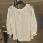Skies Are Blue 💕💕Eyelet Lace Longsleeve Blouse ~ White Medium M NWT Photo 0