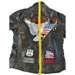 Diamond Plate Buffalo CustomLeather Biker Jacket w/ Patches American Photo 8