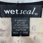 Wet Seal Leopard Face Print Sheer High Low Tank Top Shirt Tan Brown Small Photo 7