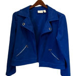 Chico's  total blue‎ Velvet Blazer Jacket 1 Womens Photo 0